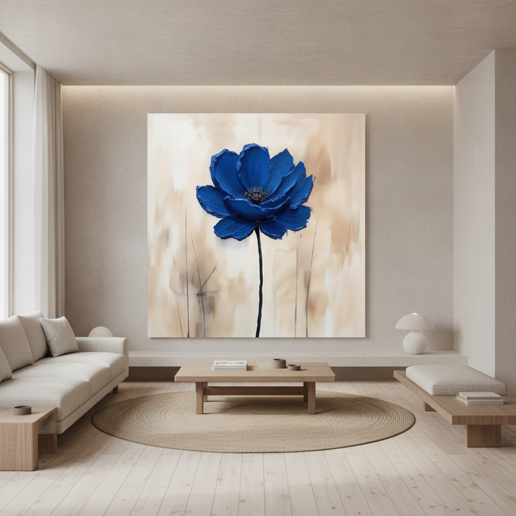 Royal Blue Anemone Painting