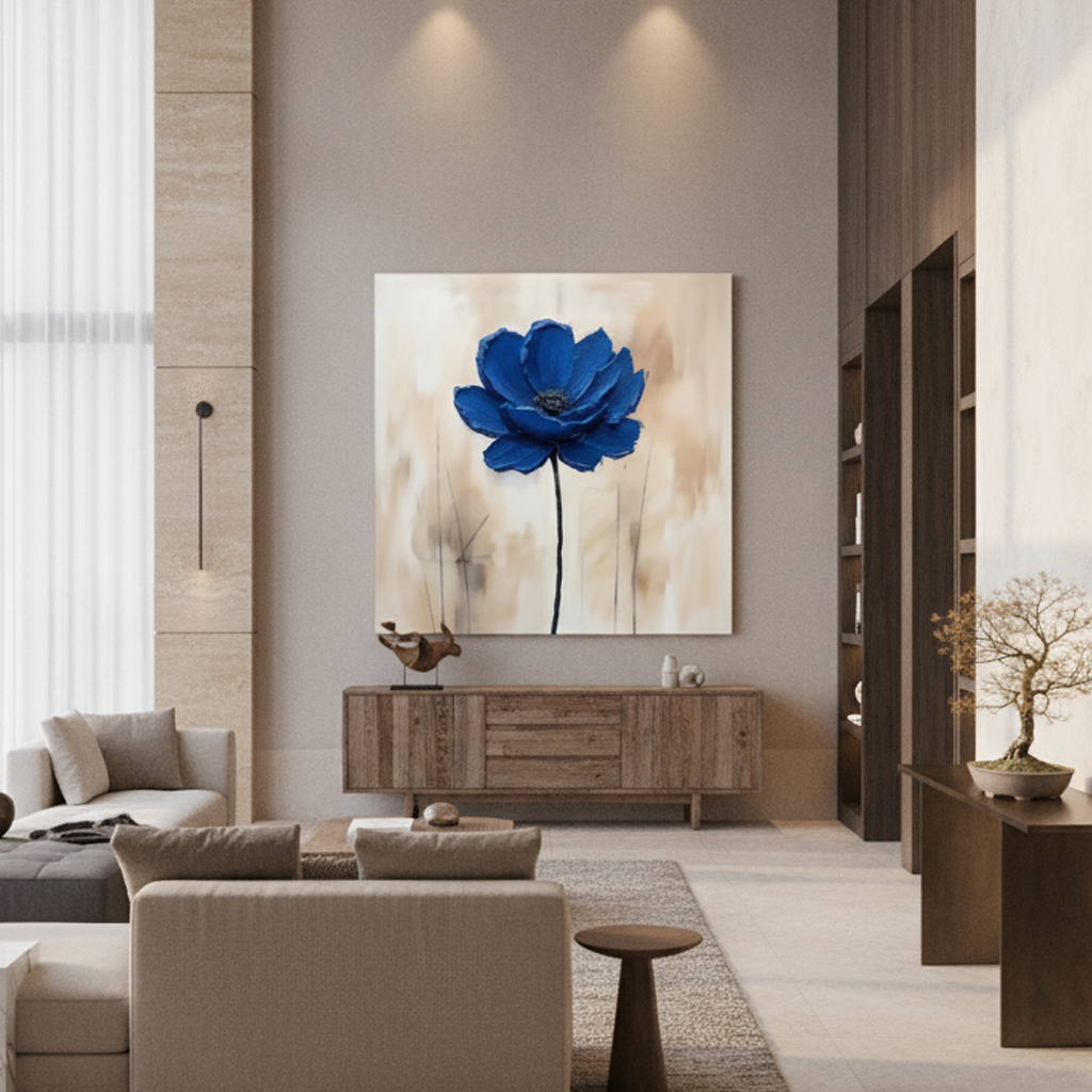 Royal Blue Anemone Painting