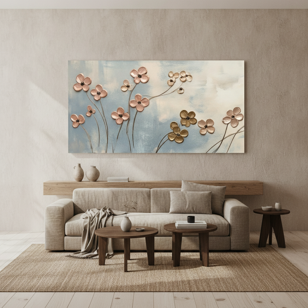 Rose Gold Blossom Painting