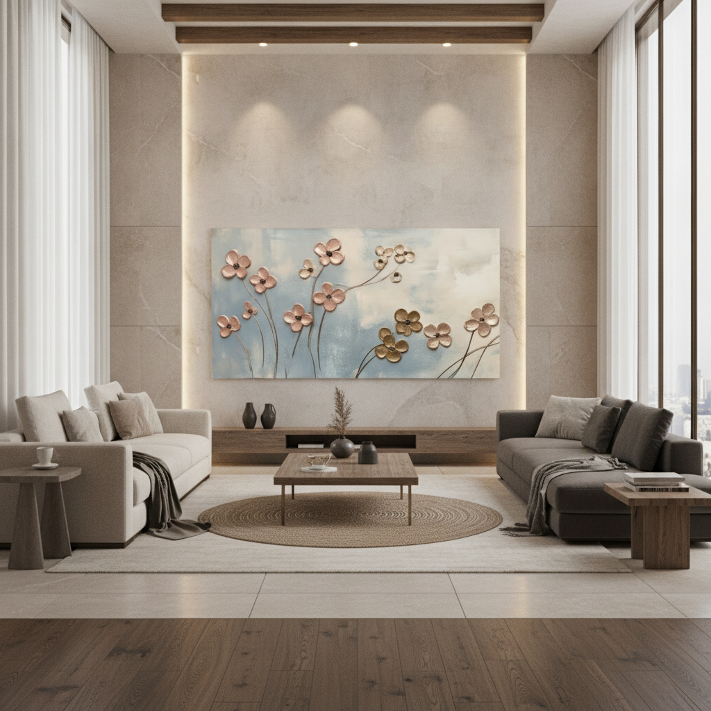 Rose Gold Blossom Painting