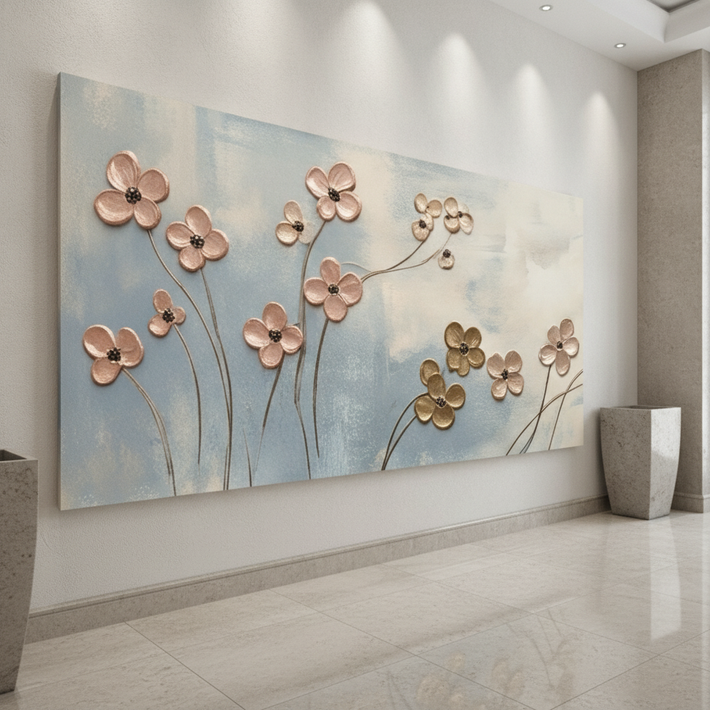 Rose Gold Blossom Painting