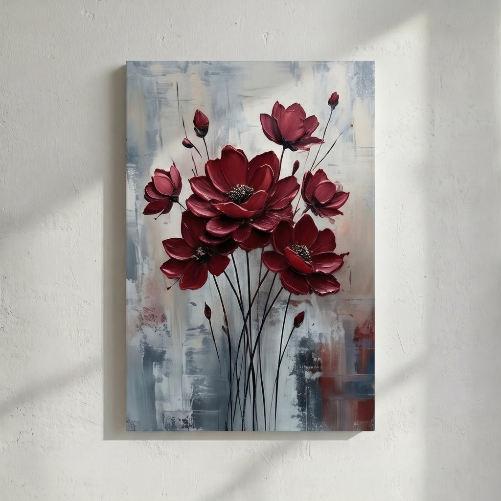 Deep Red Cosmos Painting