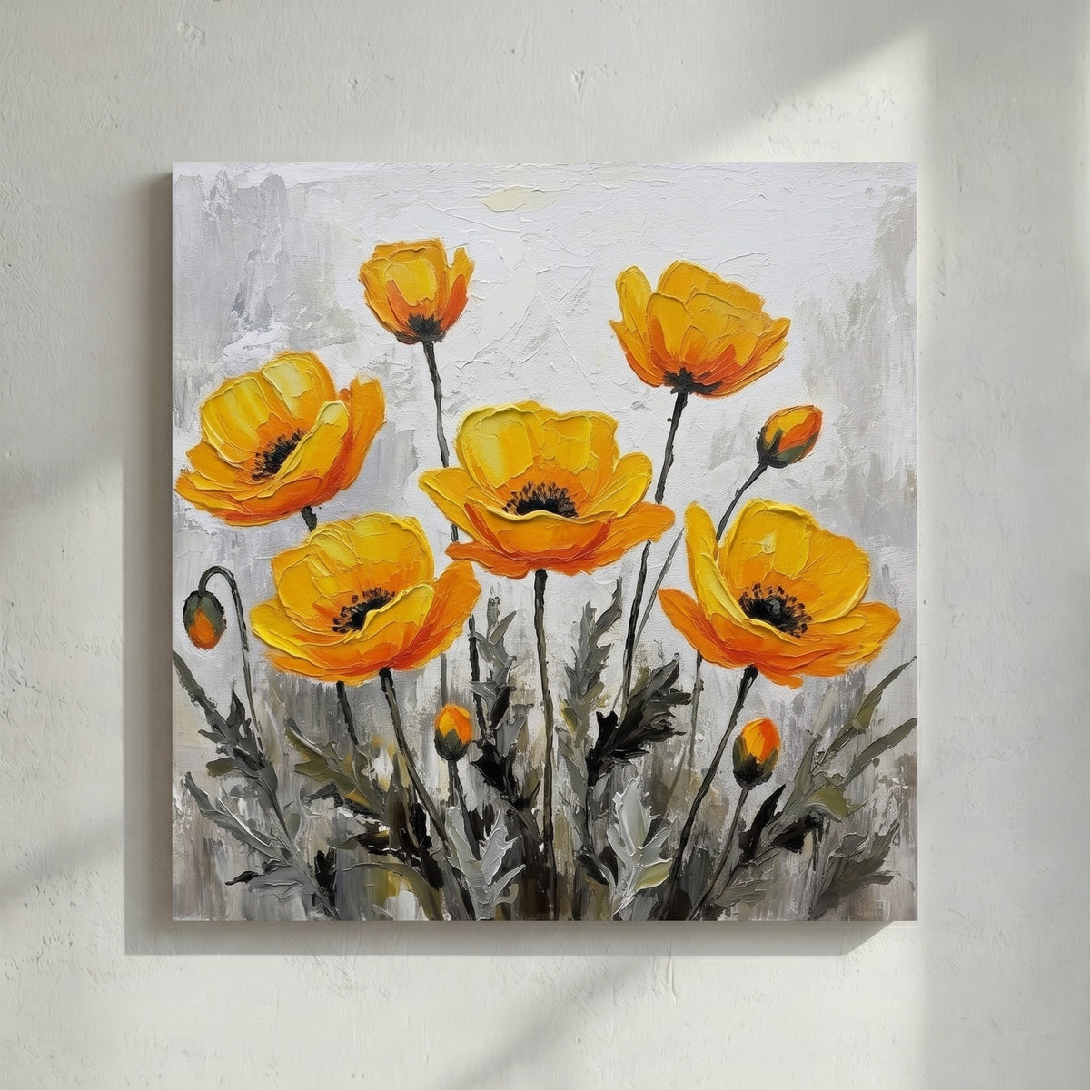 Yellow Poppy Field Painting
