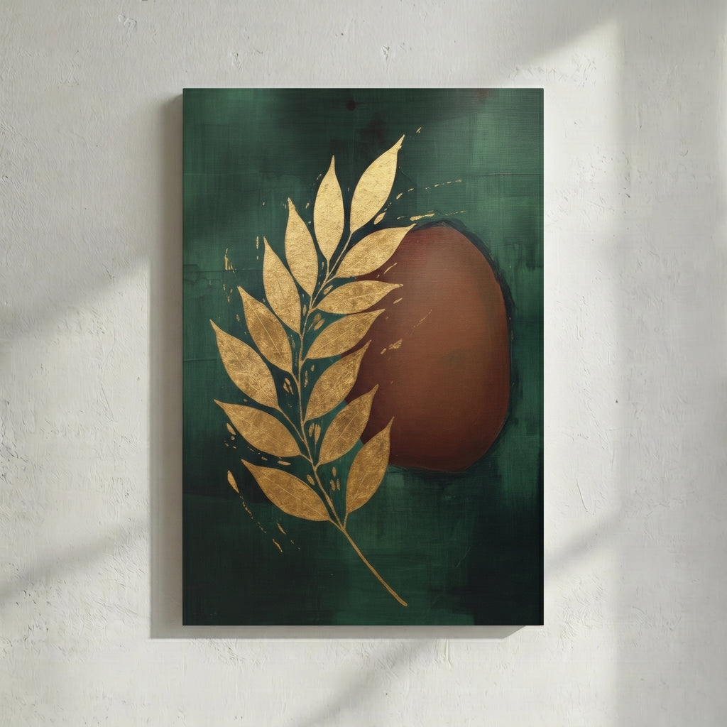 Gold Botanical Leaf Painting