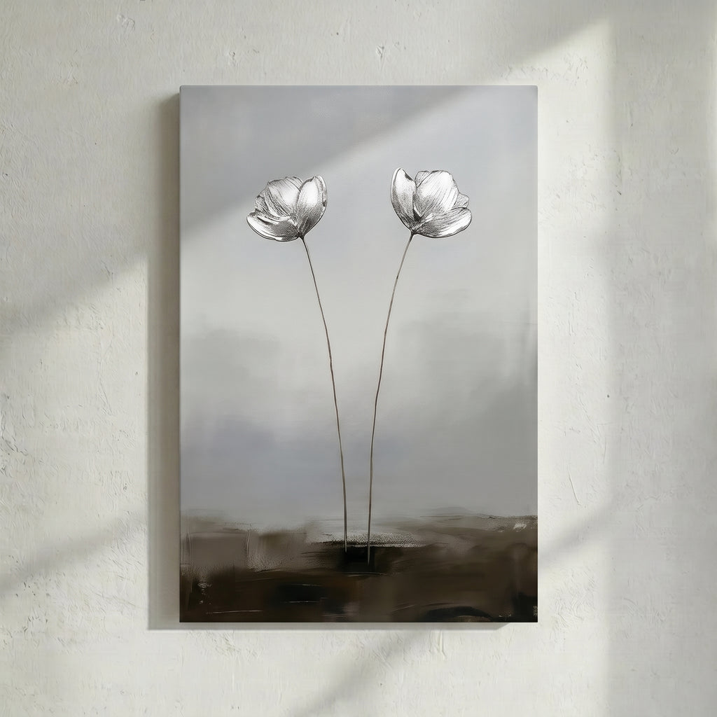 Silver Twin Flower Painting