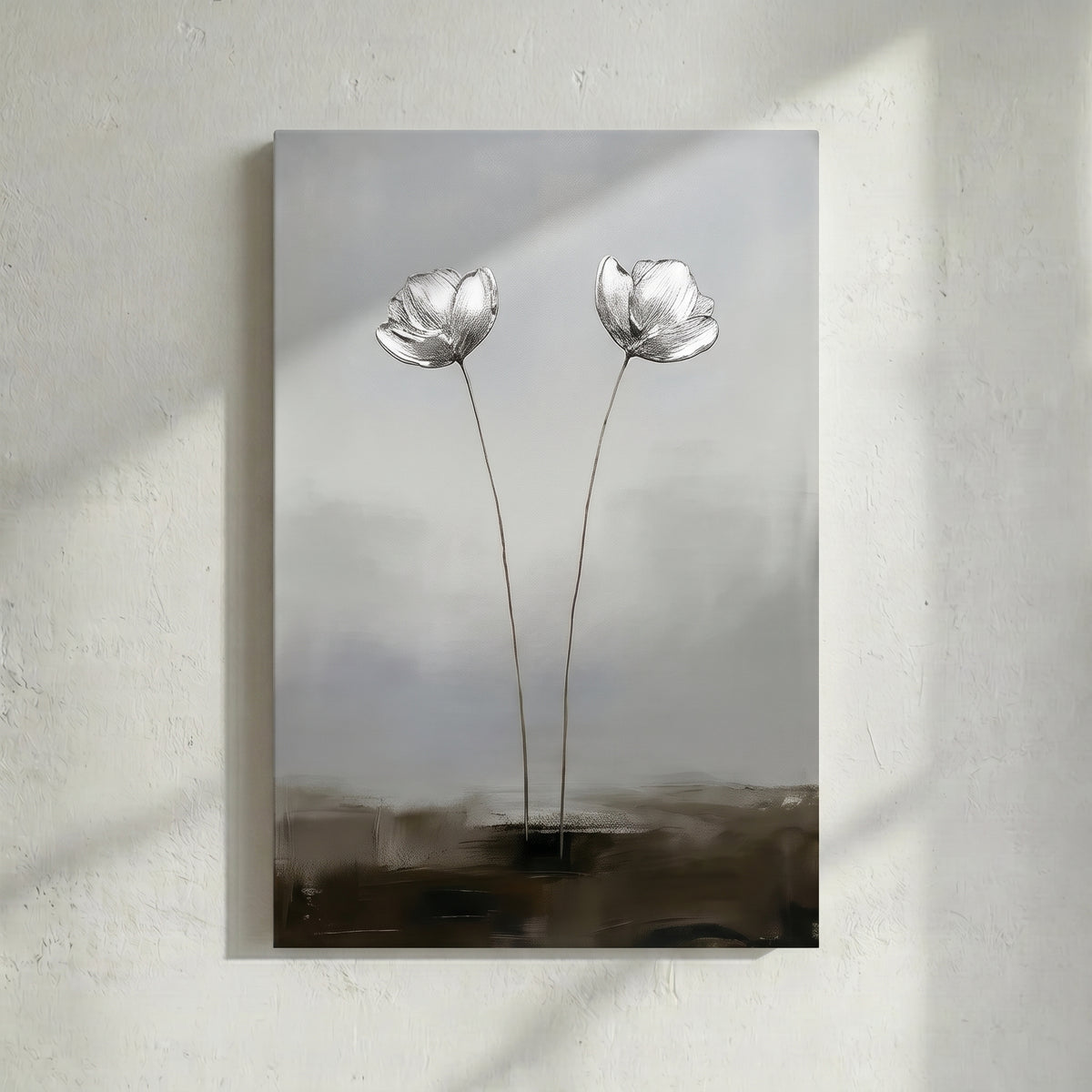 Silver Twin Flower Painting