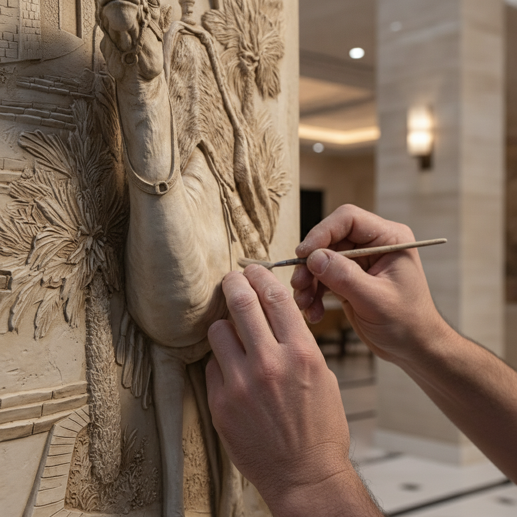 Arabian Camel Desert 3D Relief Art