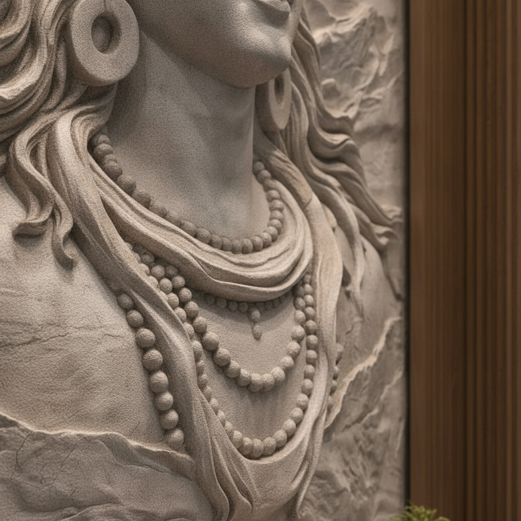 Lord Shiva Stone Textured 3D Relief Art