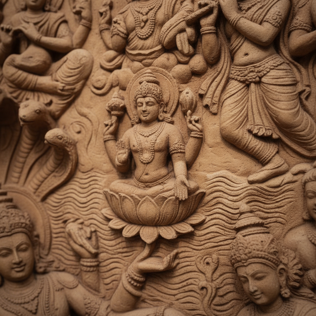 Lord Vishnu Anantashayana 3D Relief Art