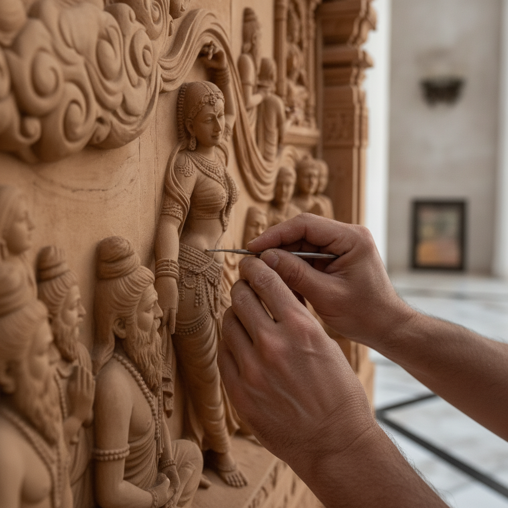 Apsara Dance & Sages Temple 3D Relief Art