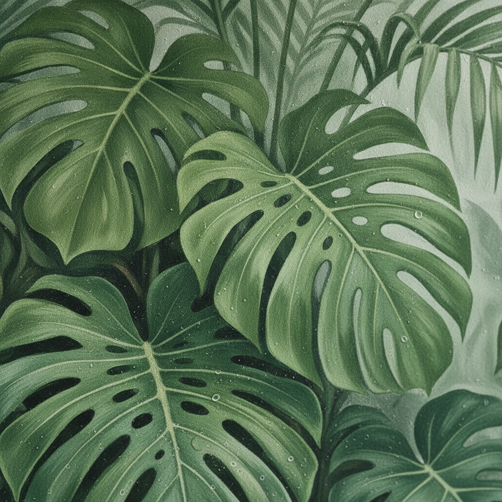 Tropical Jungle Leaf Mural Wall Art