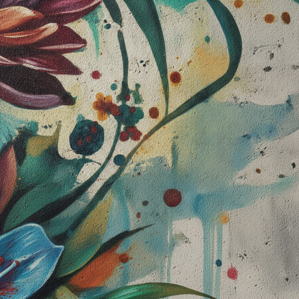Floral Face Portrait Mural Wall Art