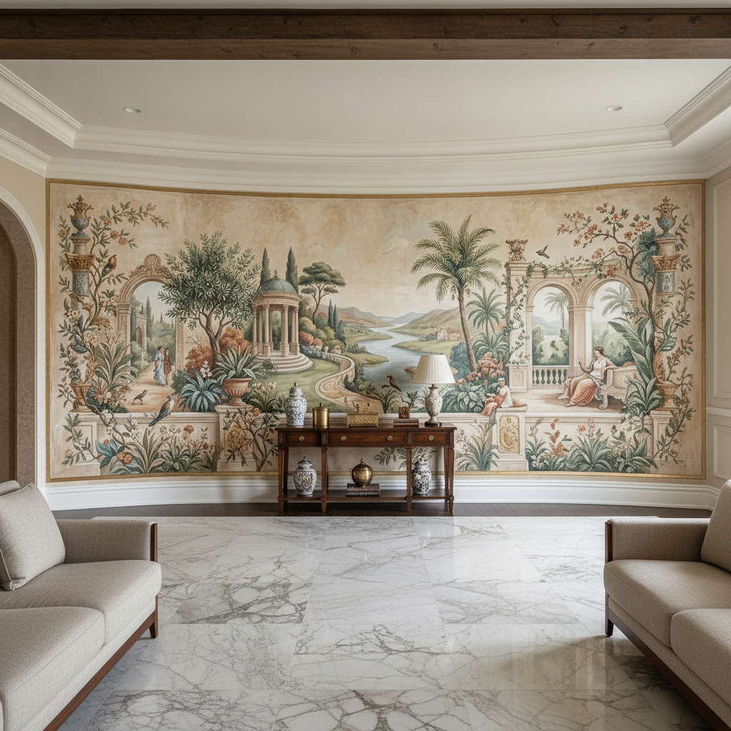 Classical European Garden Mural Wall Art