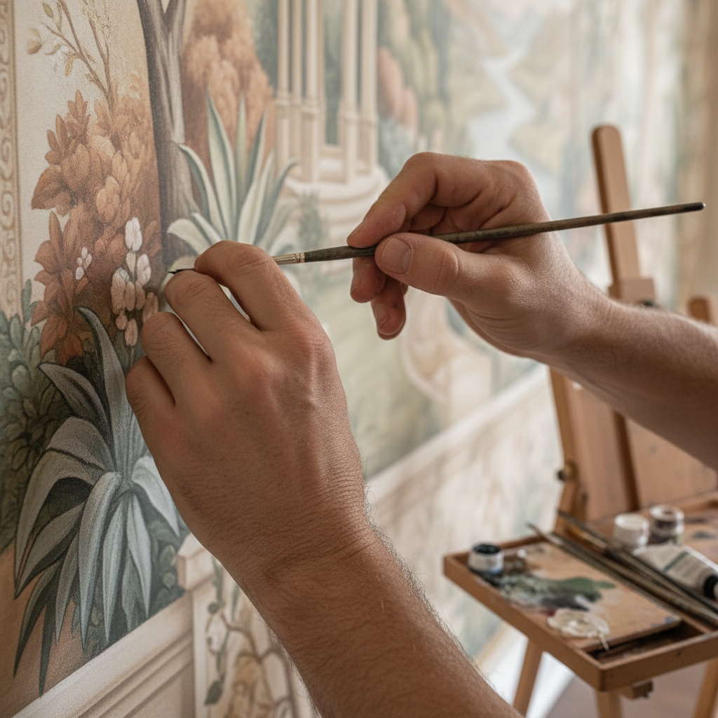 Classical European Garden Mural Wall Art