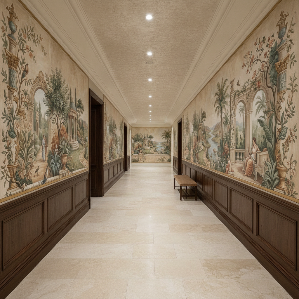 Classical European Garden Mural Wall Art