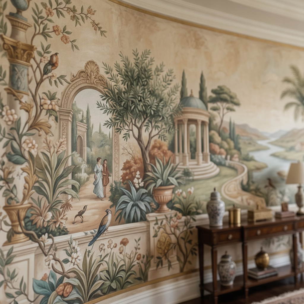Classical European Garden Mural Wall Art