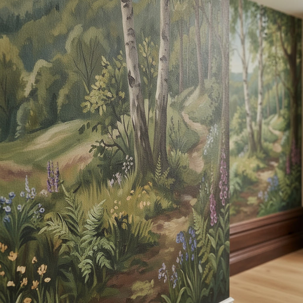 English Woodland Forest Mural Wall Art