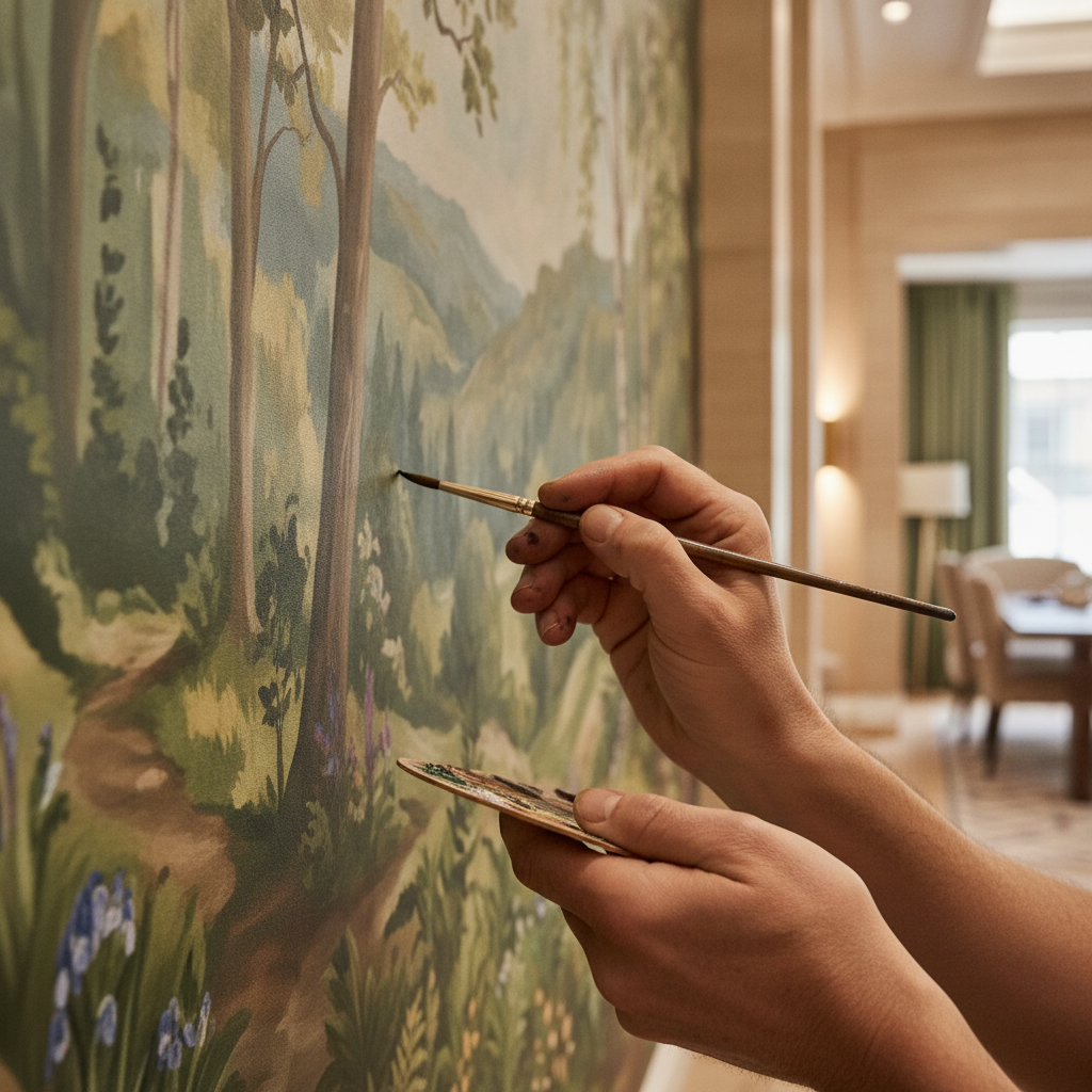 English Woodland Forest Mural Wall Art