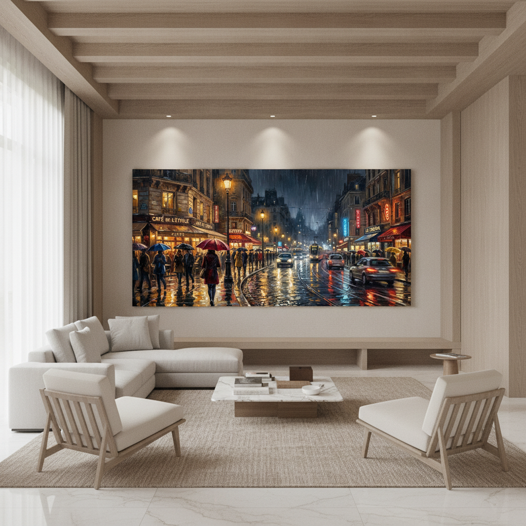 Rainy Paris Art Painting