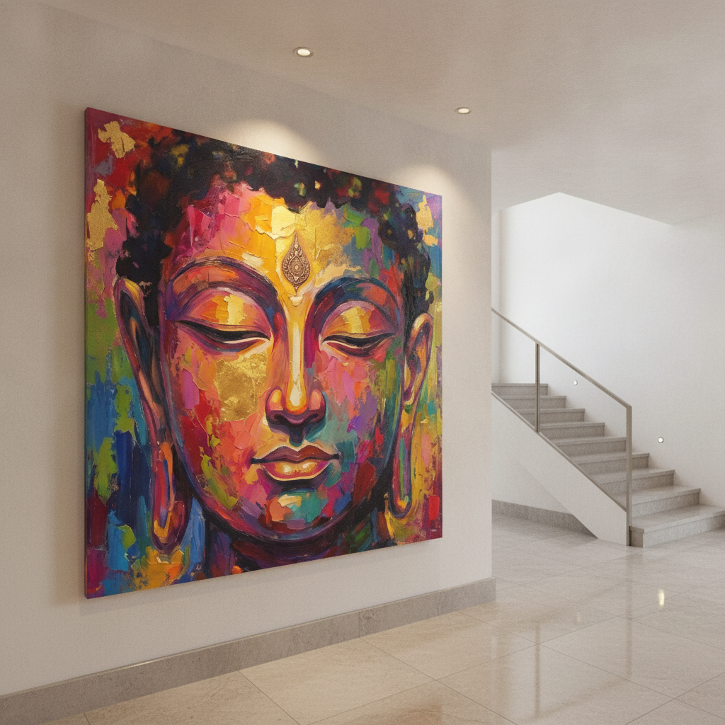 Vibrant Buddha Face Painting
