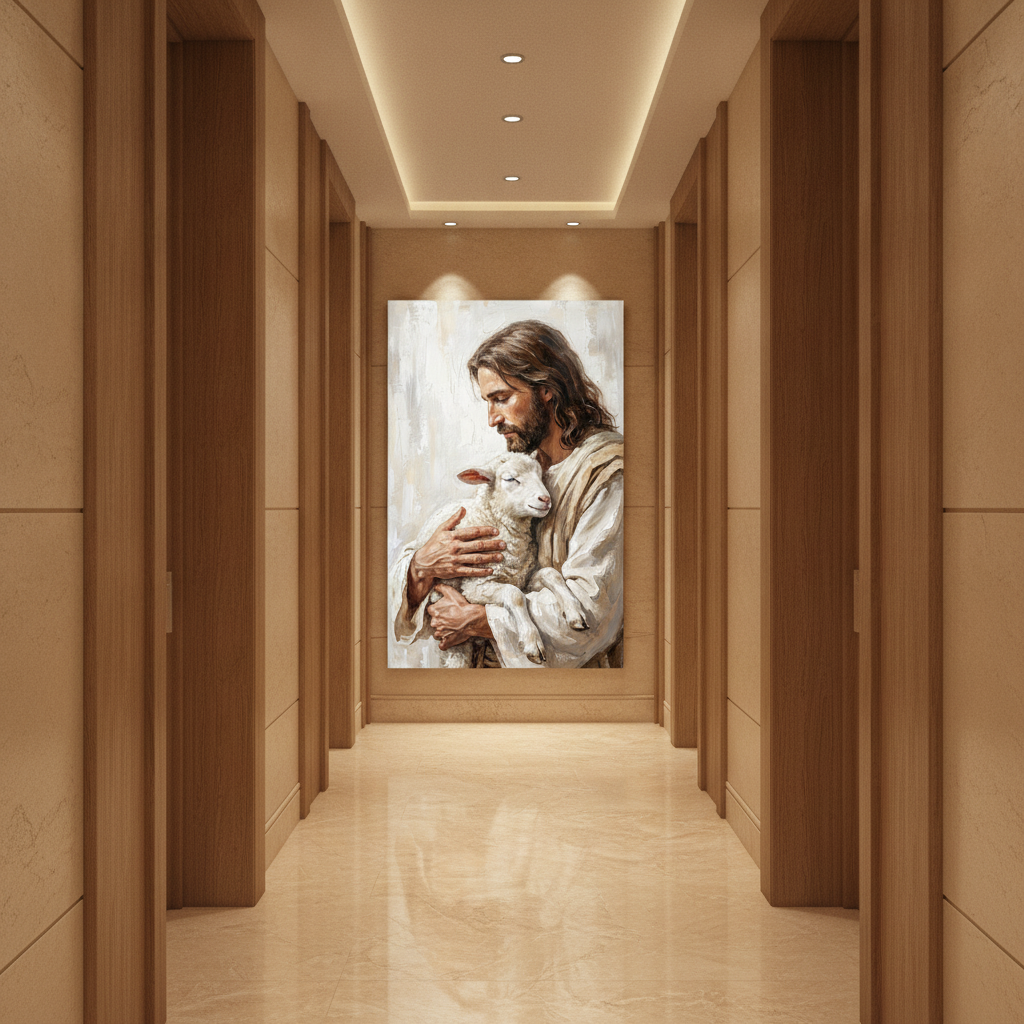 Jesus with Lamb Painting