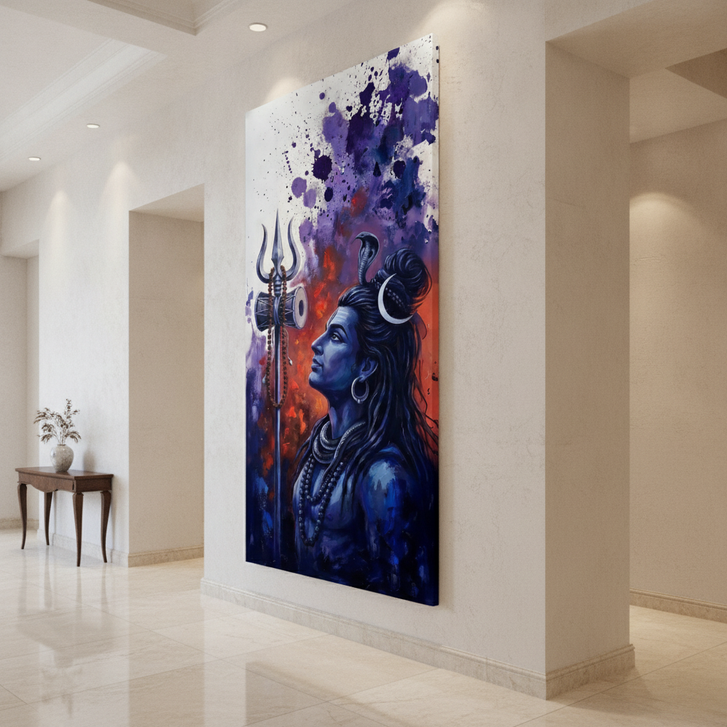 Shiva Trishul Damaru Painting