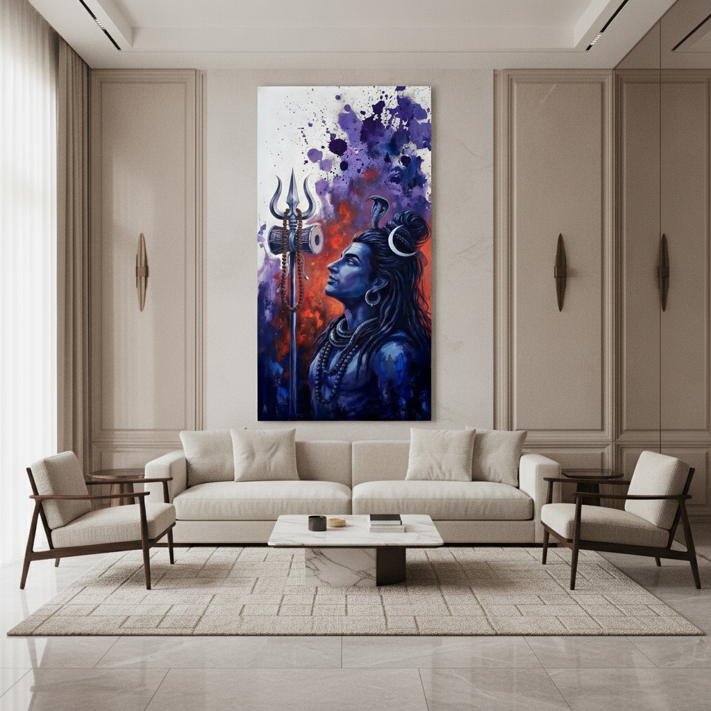 Shiva Trishul Damaru Painting