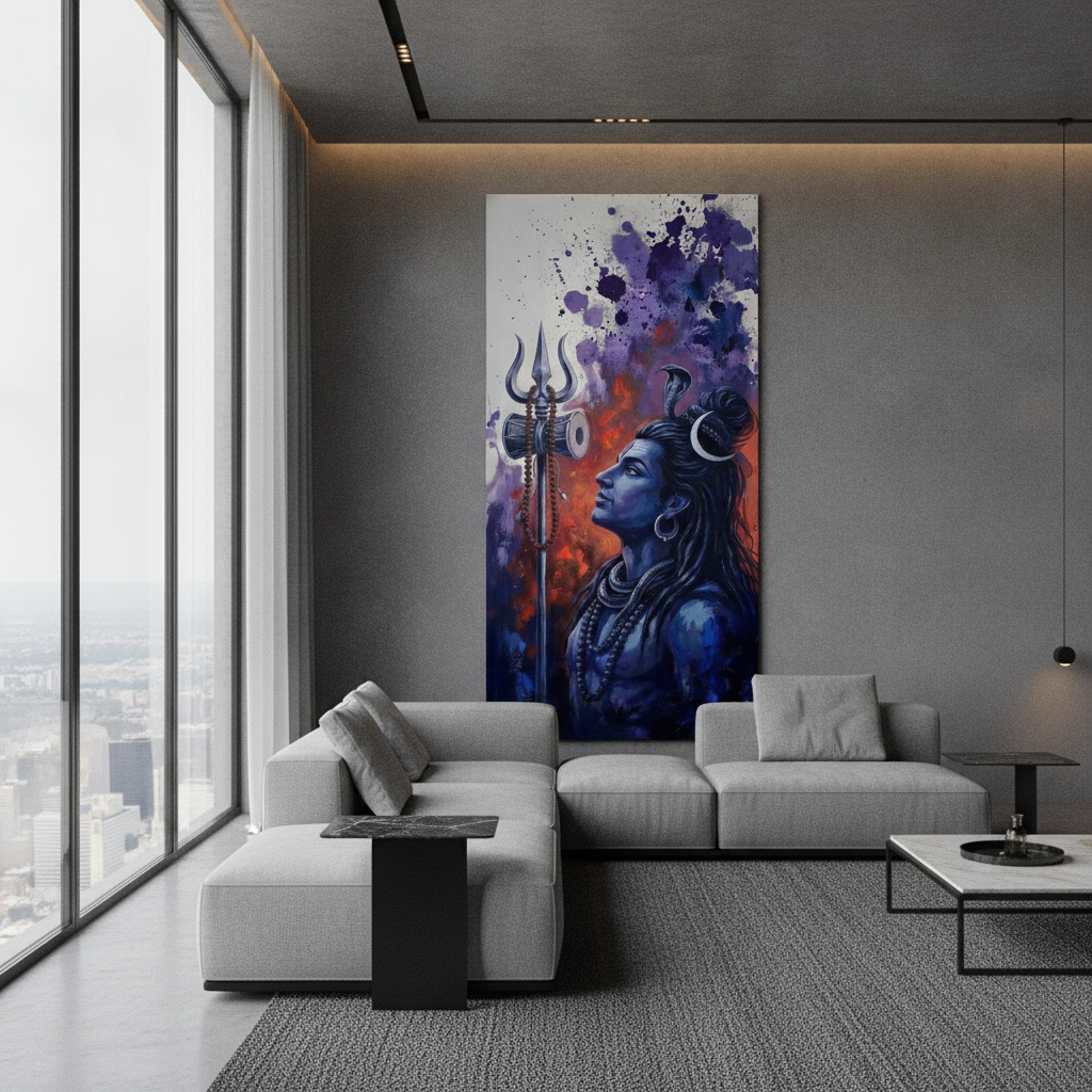 Shiva Trishul Damaru Painting