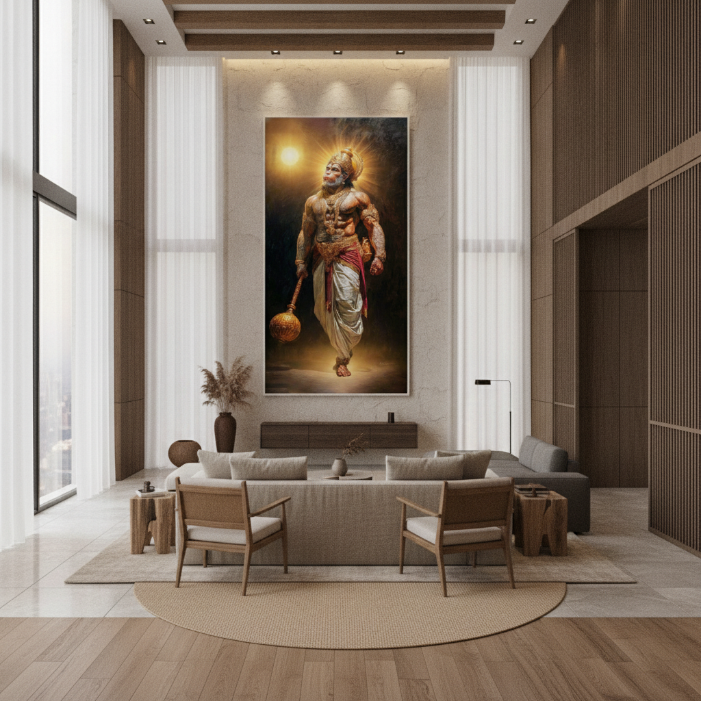 Hanuman Walking with Gada Painting