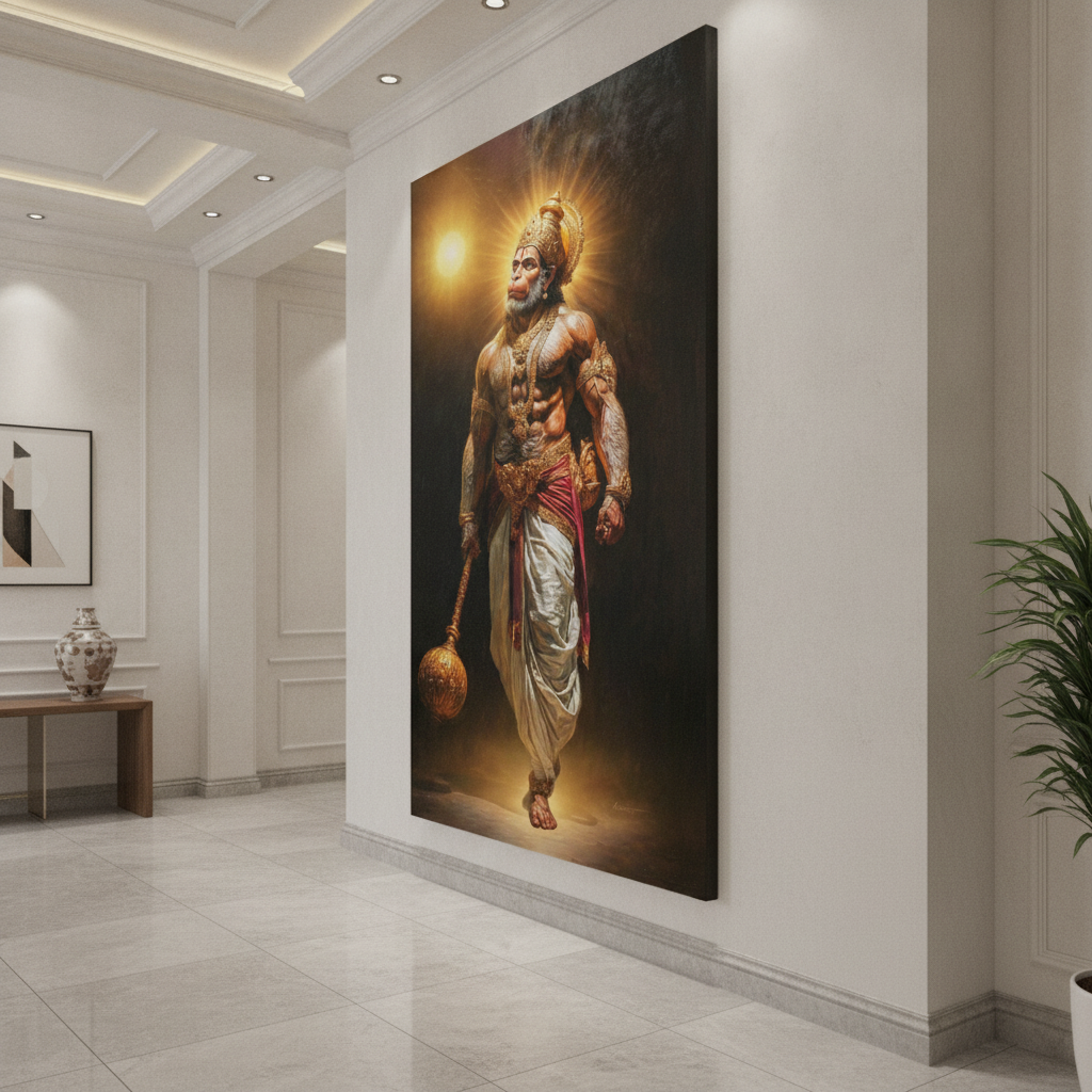 Hanuman Walking with Gada Painting