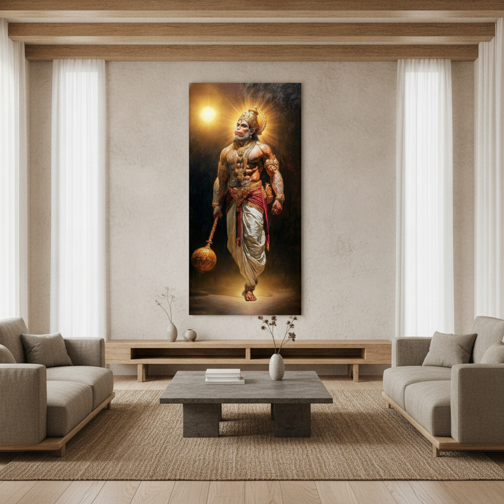 Hanuman Walking with Gada Painting