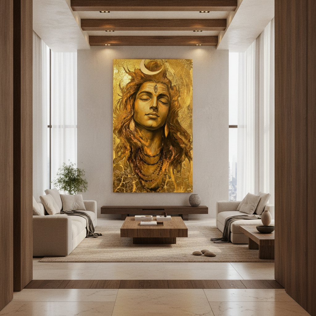 Shiva Golden Textured Third Eye Gold Leaf