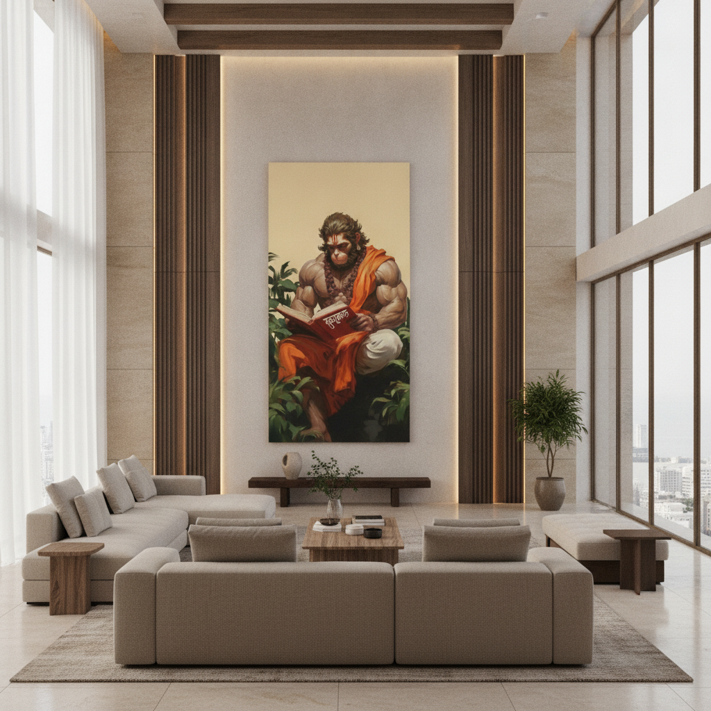 Hanuman Reading Sundarkand Painting