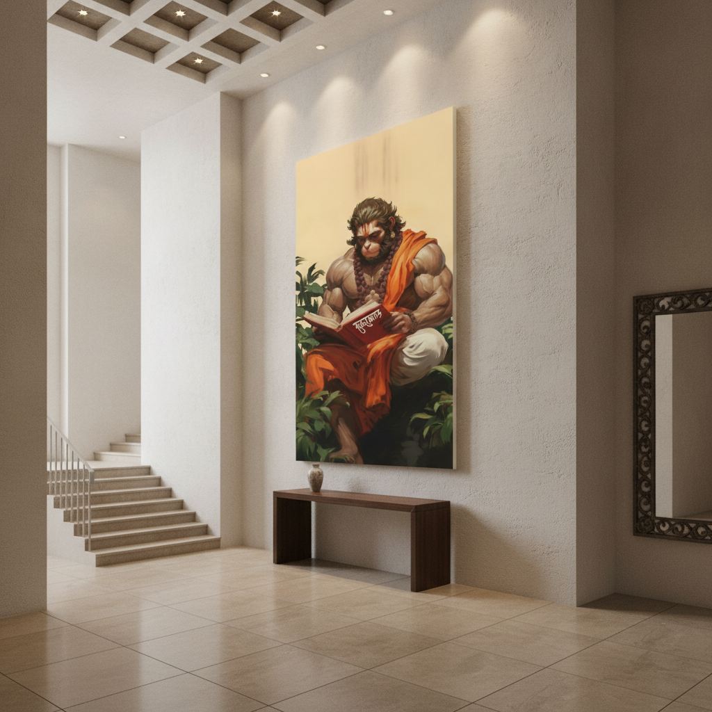 Hanuman Reading Sundarkand Painting