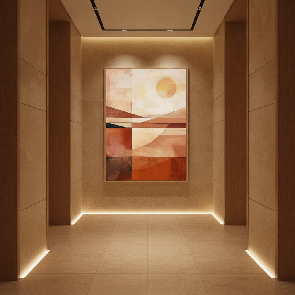 Geometric Desert Landscape Abstract Painting