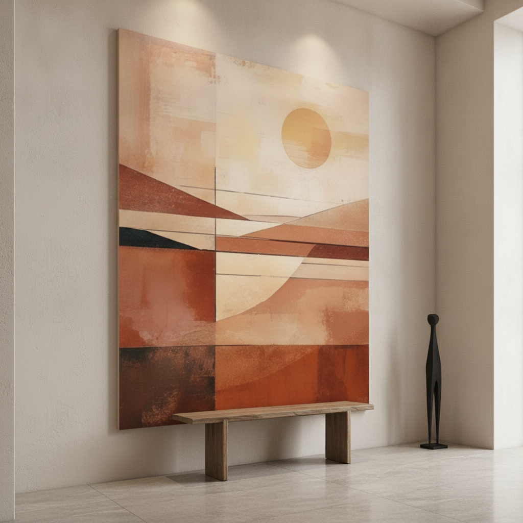 Geometric Desert Landscape Abstract Painting