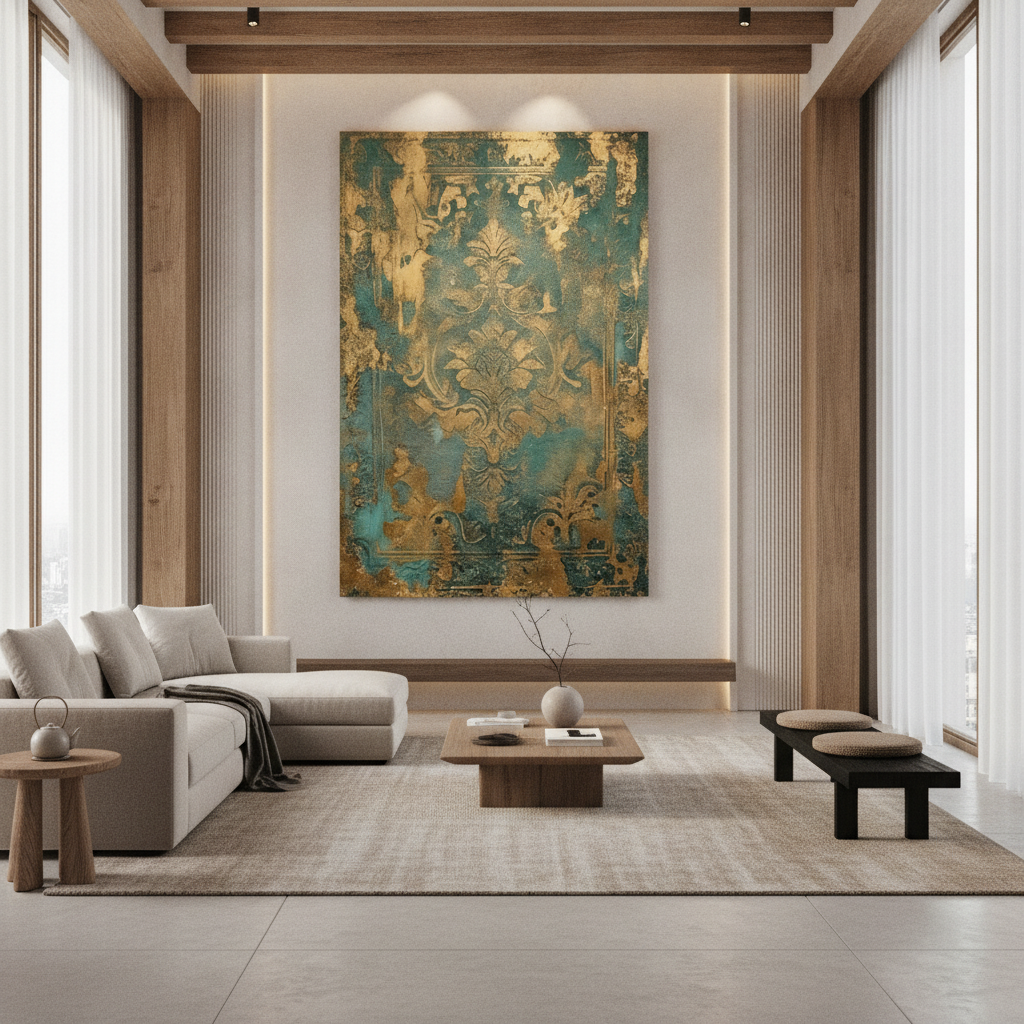 Baroque Damask Abstract Painting