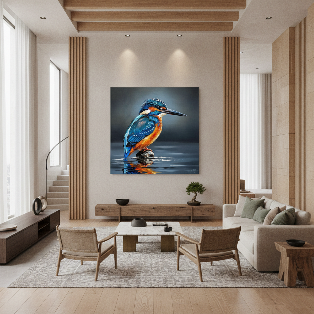 Kingfisher Blue Bird Painting