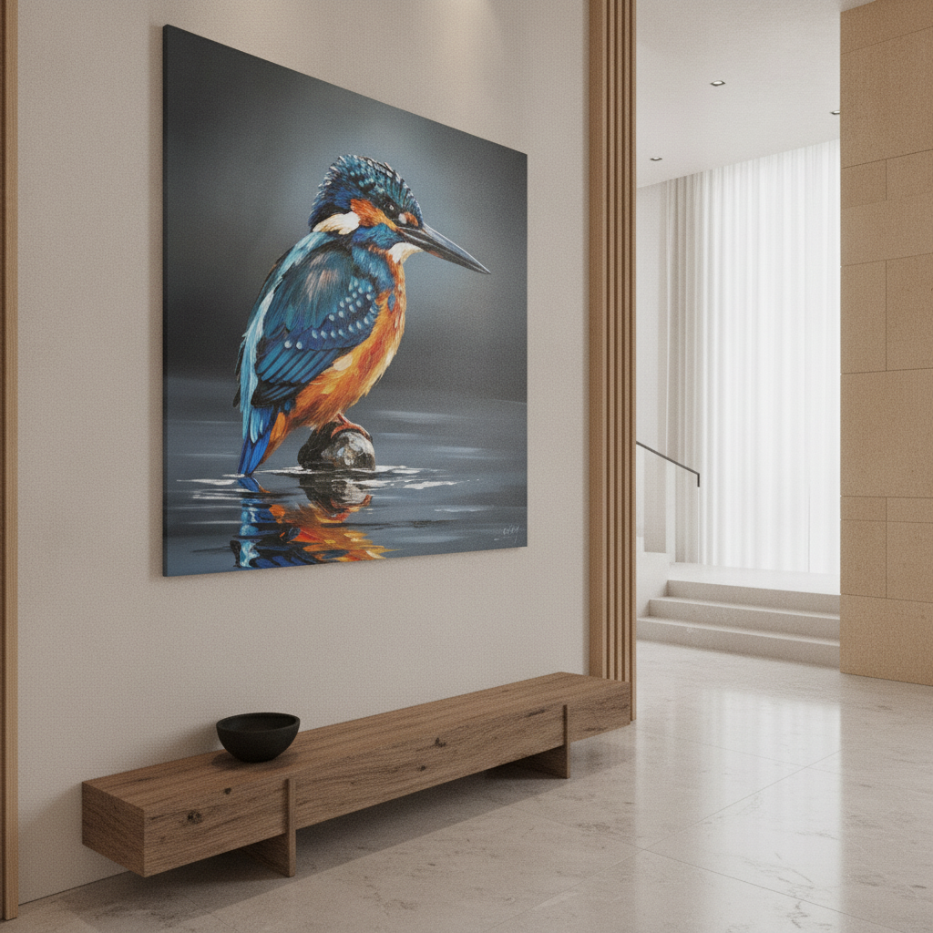 Kingfisher Blue Bird Painting