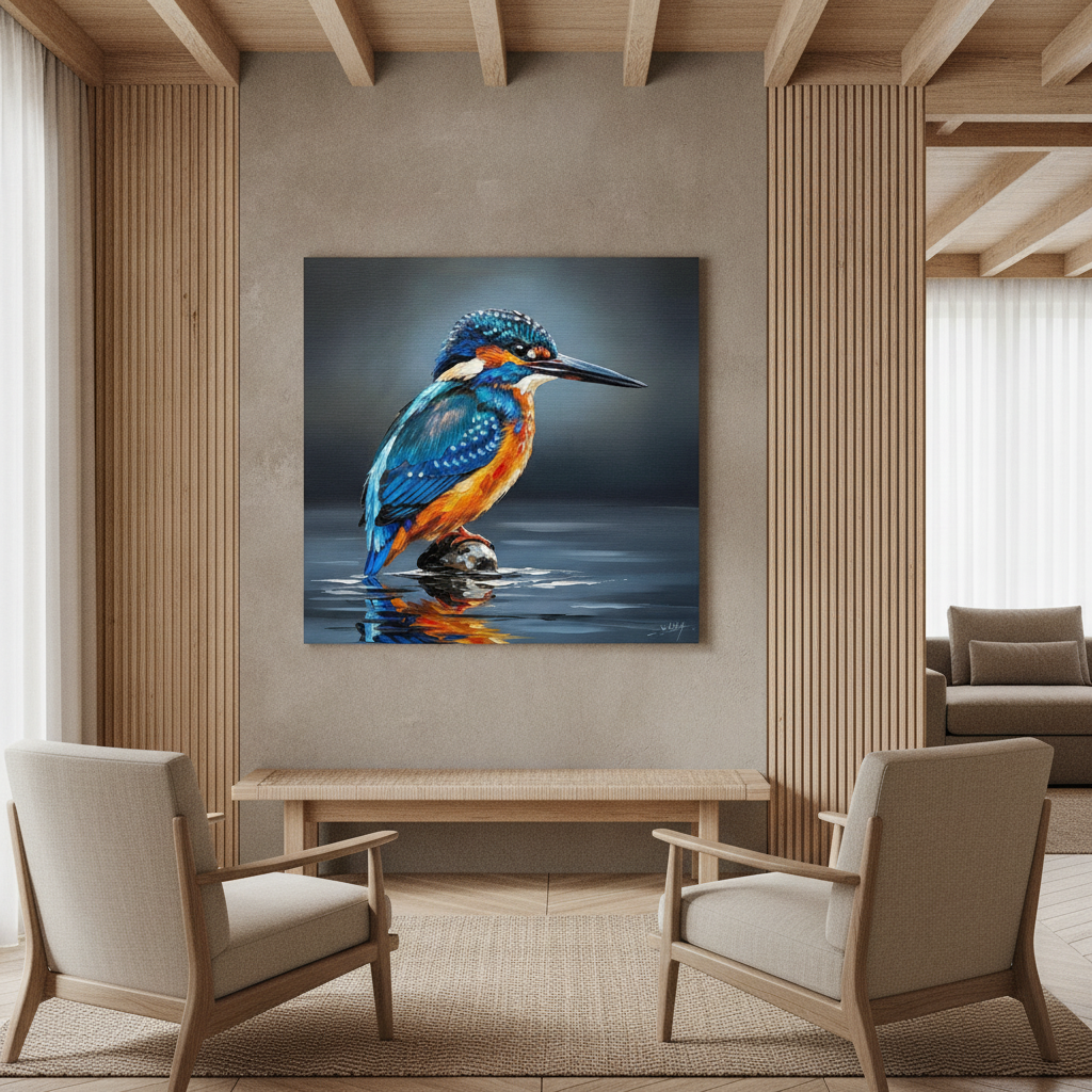 Kingfisher Blue Bird Painting