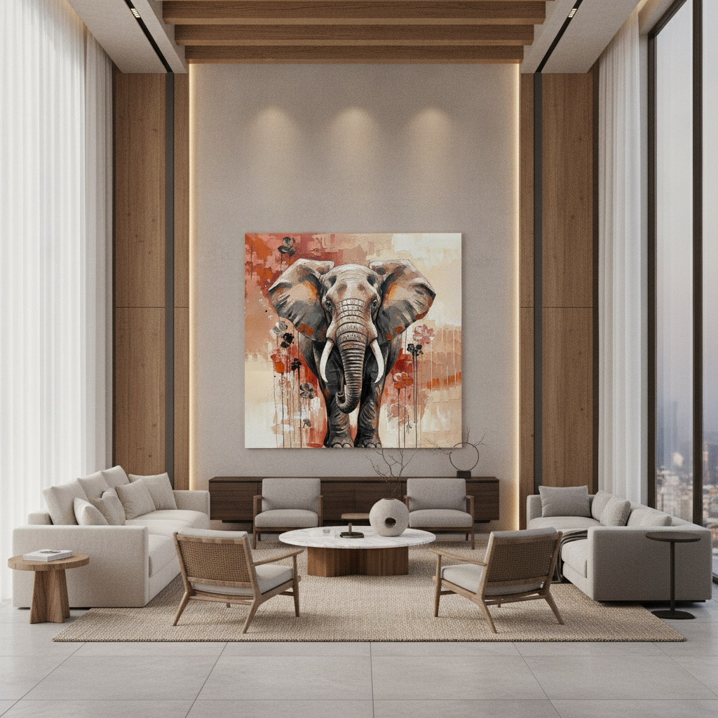 Elephant Floral Painting