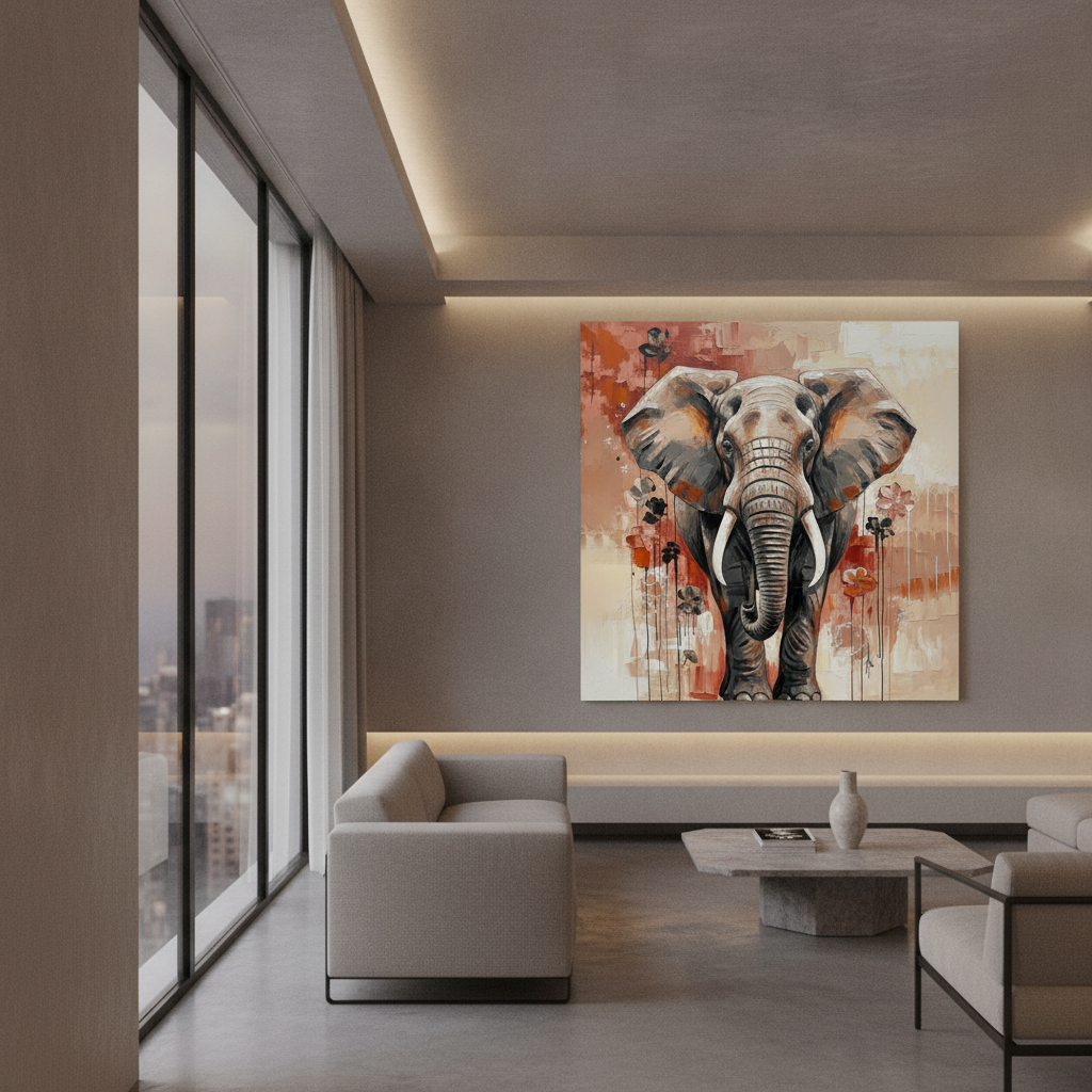 Elephant Floral Painting