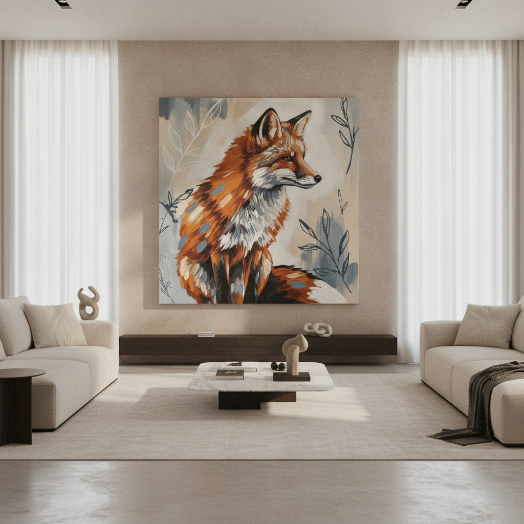 Red Fox Botanical Painting