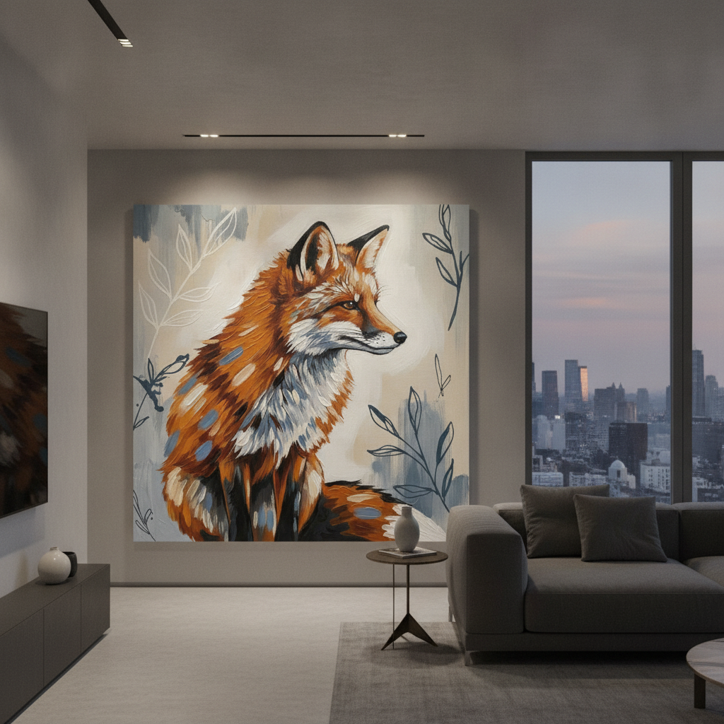 Red Fox Botanical Painting