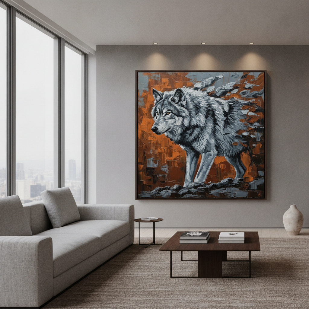 Gray Wolf Painting