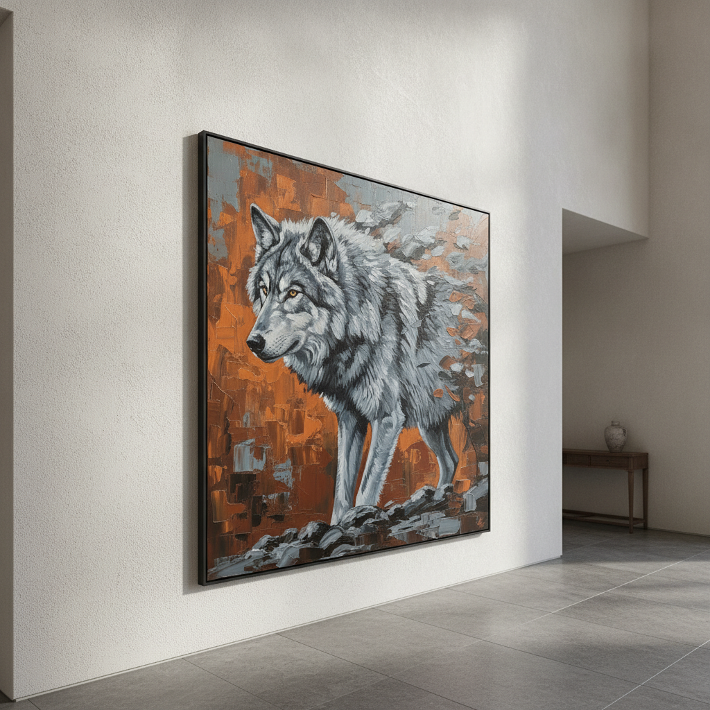 Gray Wolf Painting