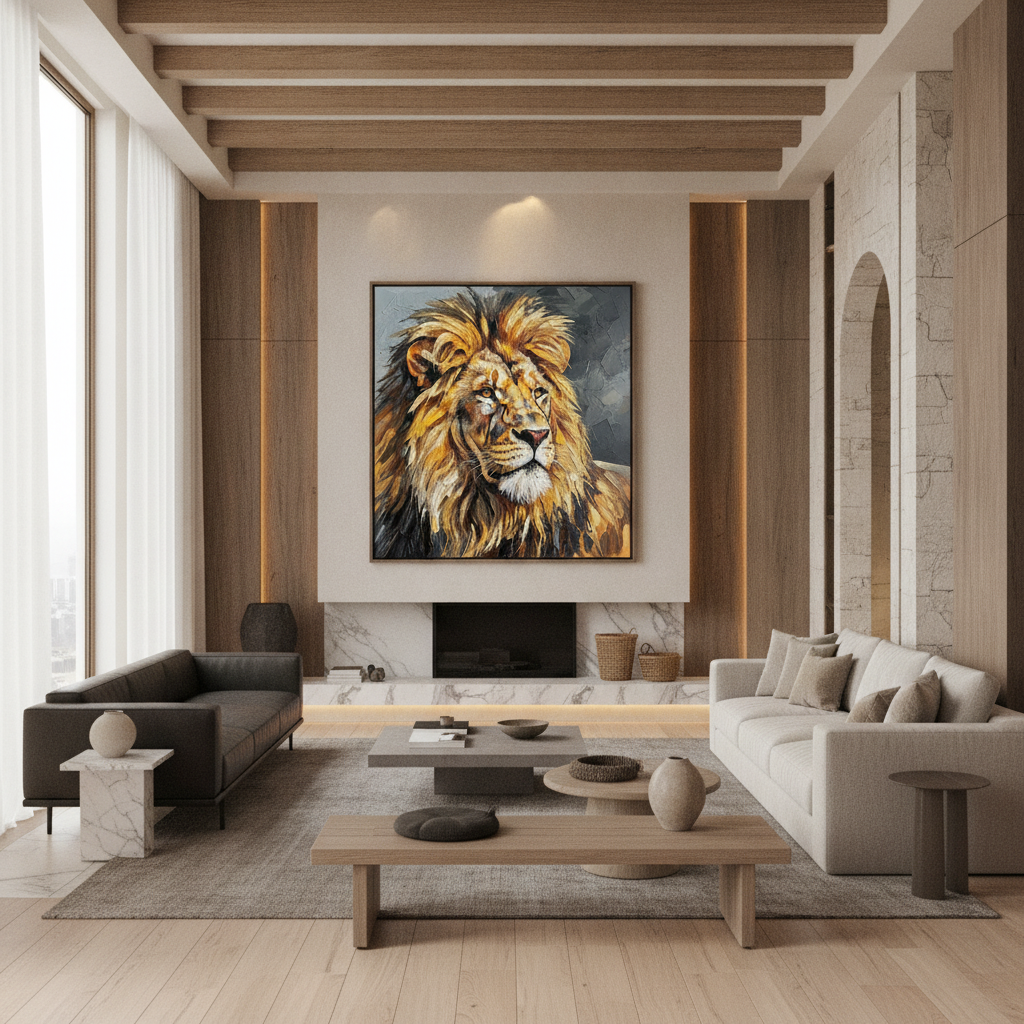 Lion Mane Portrait Painting
