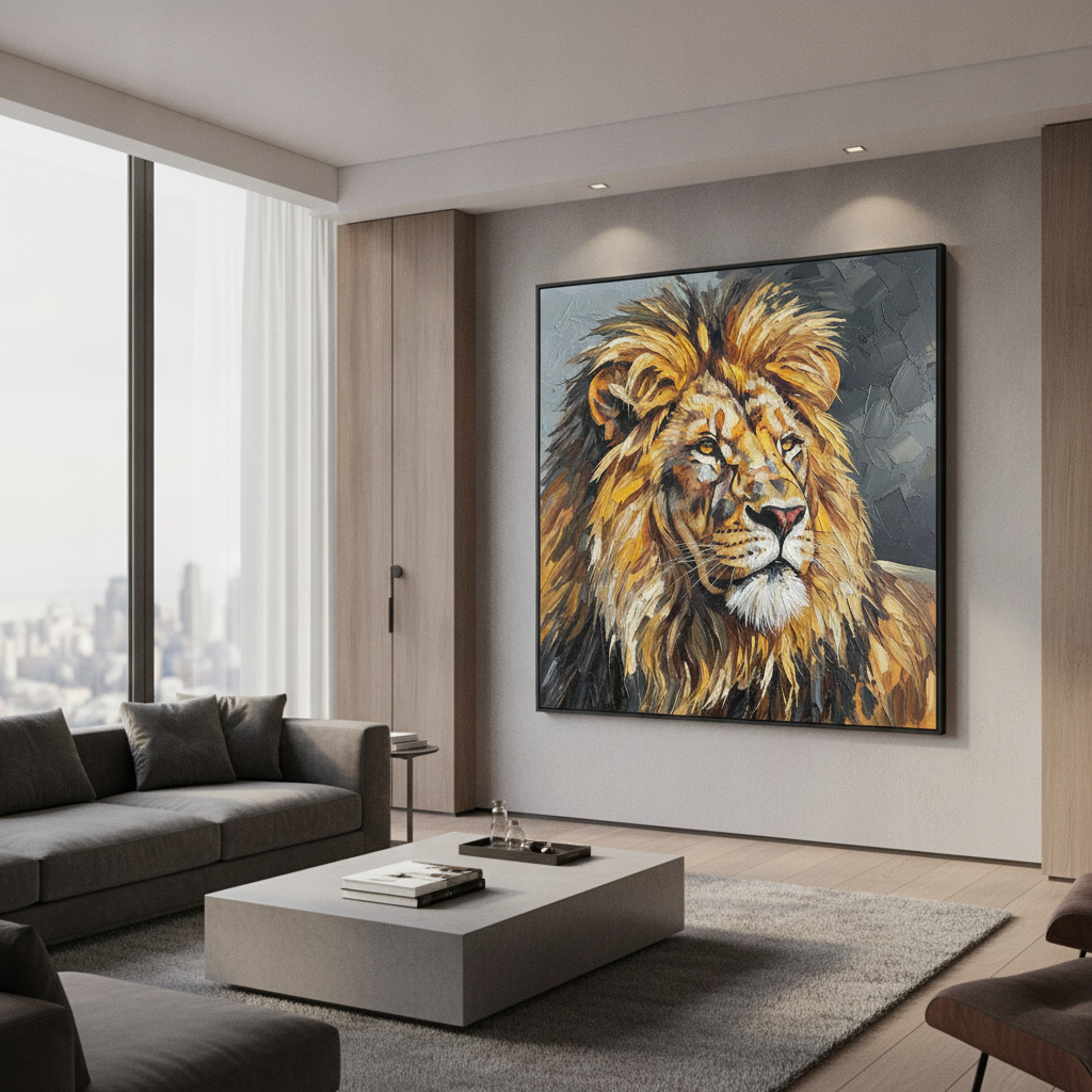 Lion Mane Portrait Painting