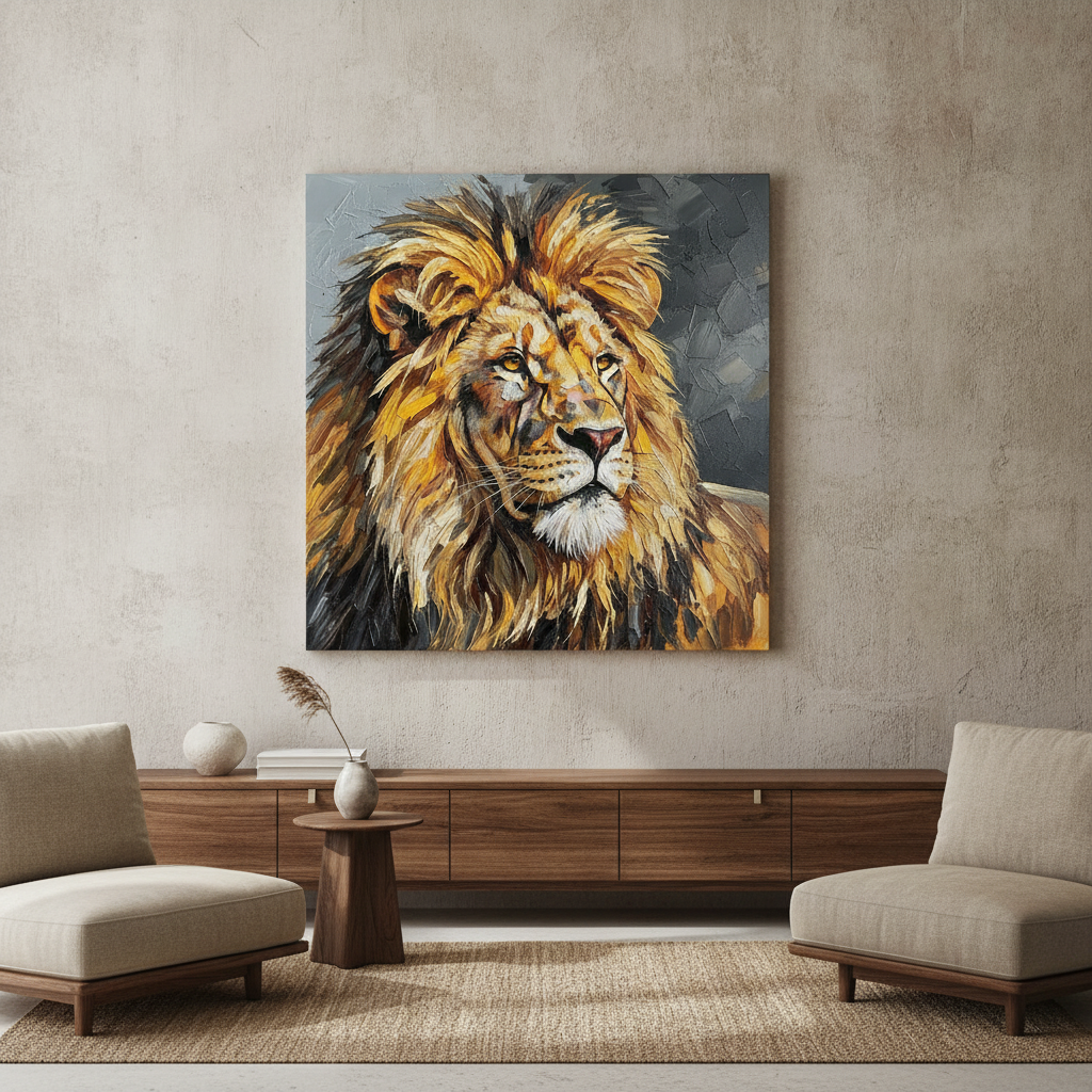 Lion Mane Portrait Painting