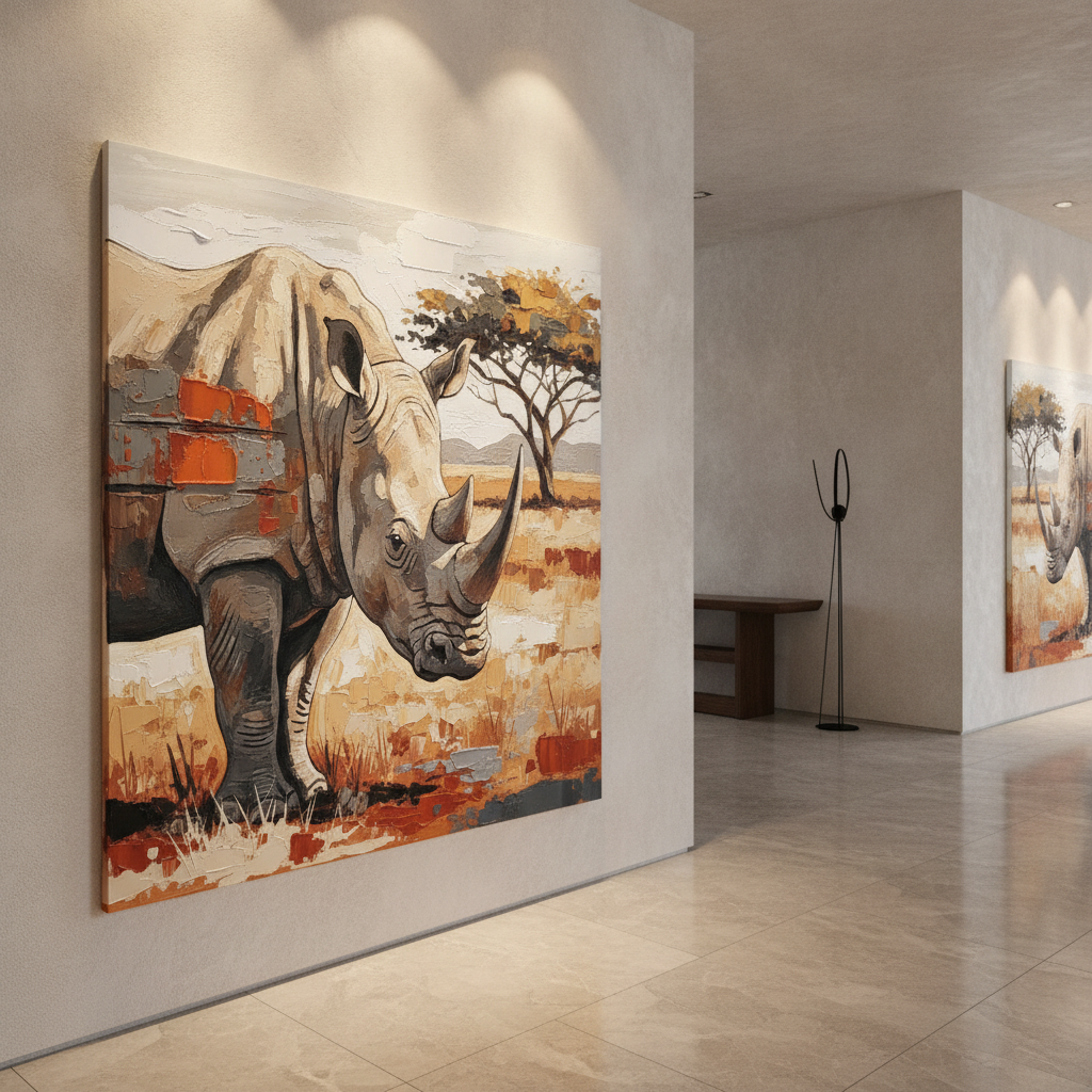 Rhino Savanna Painting